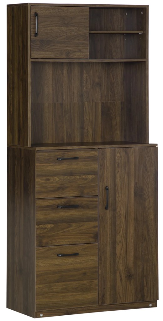 HOMCOM Dulap Modern cu 3 Sertare și Dulapioare, Mobilier de Cameră din Lemn, 80x40x178 cm, Alb | Aosom Romania