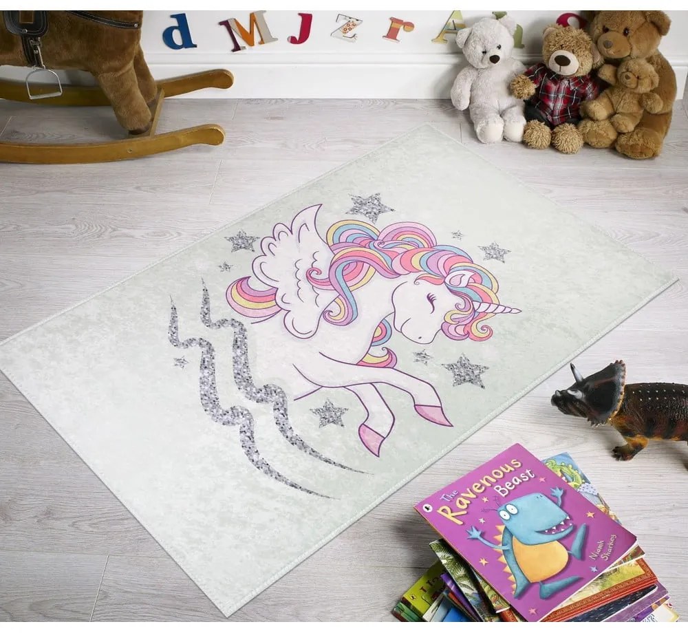 Covor pentru copii 100x160 cm Flying Unicorn – Vitaus