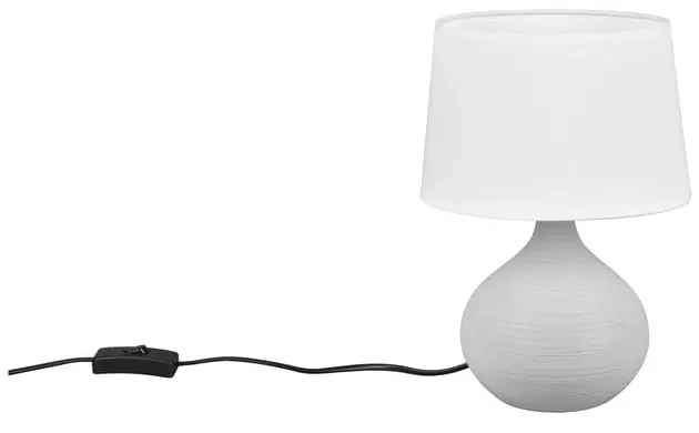 Veioză din ceramică și pânză Trio Martin, înălțime 29 cm, alb-taupe