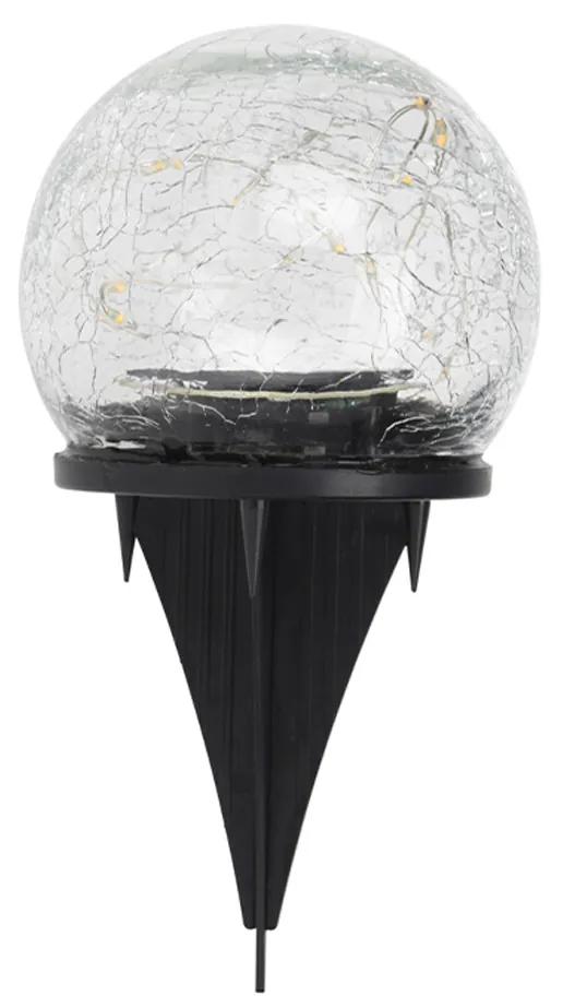 Lampa solara  de gradina  glob din sticla  20 LED diametru   15 cm