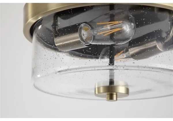 Searchlight 66210-2AB - Plafonieră PRESTON pentru baie, 2 x E27 (max. 60 W), 230 V, IP44, Ø 33 cm, alamă