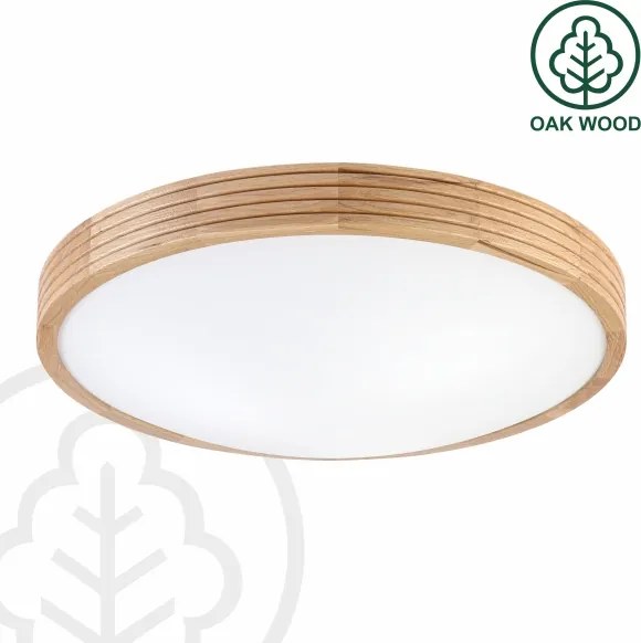 Brilagi - Lampă de tavan LED CARVALHO MODERN SLIM 3xE27/60W/230V Ø 47,5 cm stejar