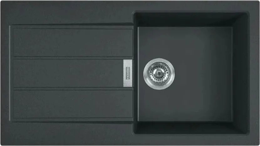 Chiuveta bucatarie compozit Franke Sirius 1 cuva cu picurator 78x50 cm tectonite finisaj negru mat