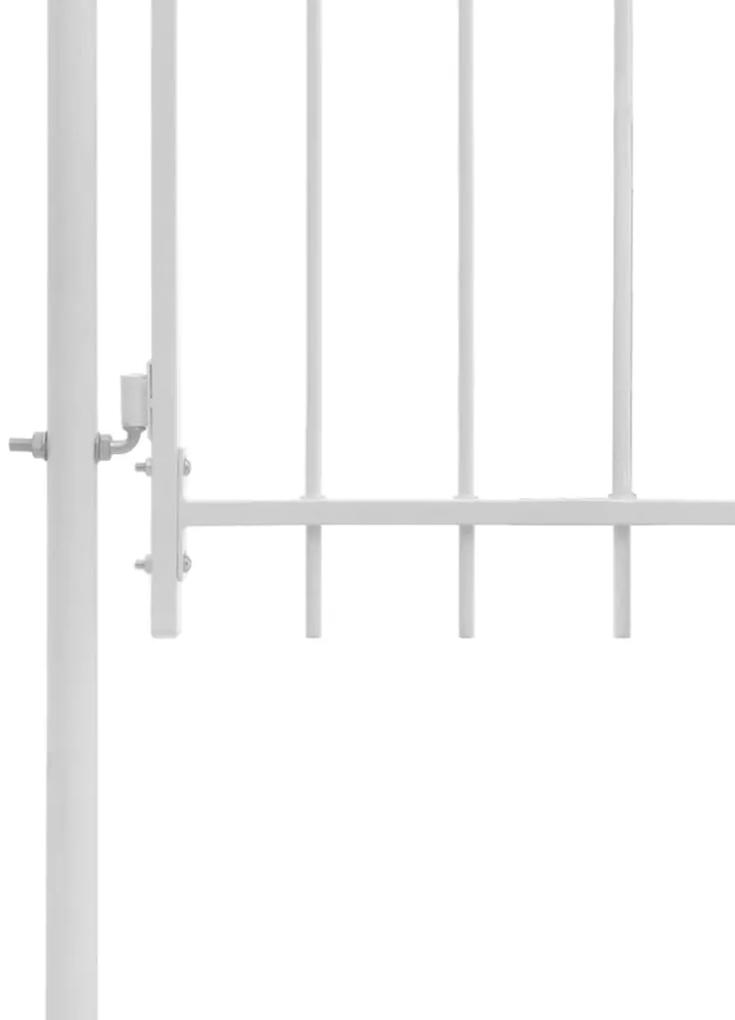 Poarta de gradina, alb, 1 x 2 m, otel Alb, 2 m