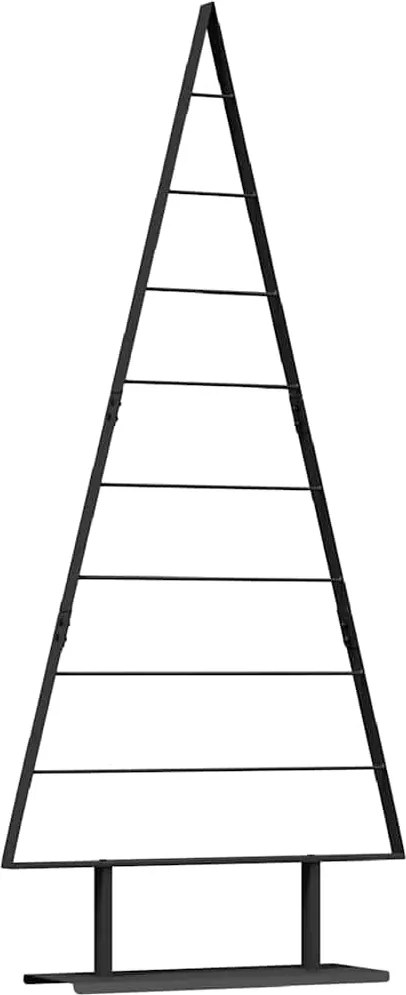 vidaXL Pom de Crăciun din metal cu suport Negru 180 cm Oțel