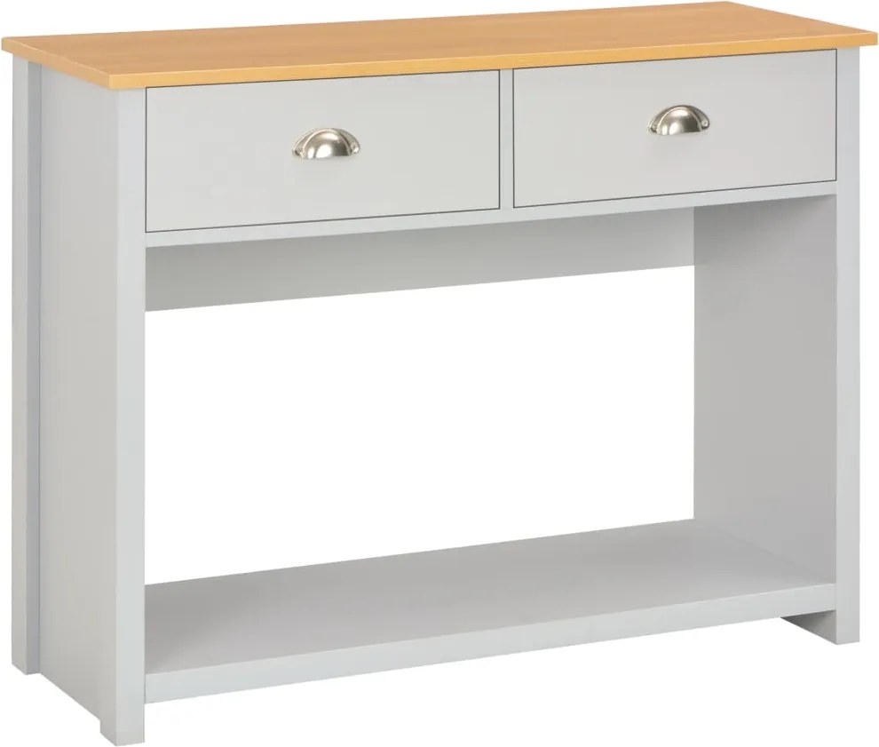vidaXL Masă consolă, gri, 97 x 35 x 76 cm