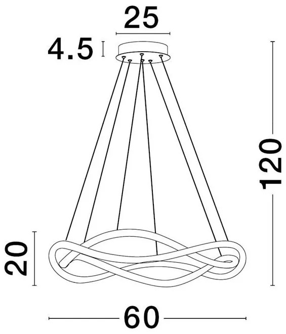 Lustra LED suspendata design modern JINAL Black 60cm