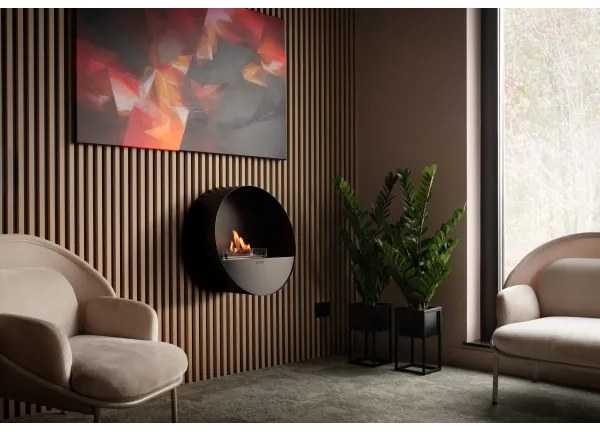 Șemineu BIO cu telecomandă Planika Bubble Wall & Floor BEV 72,6x65 cm 2,5kW