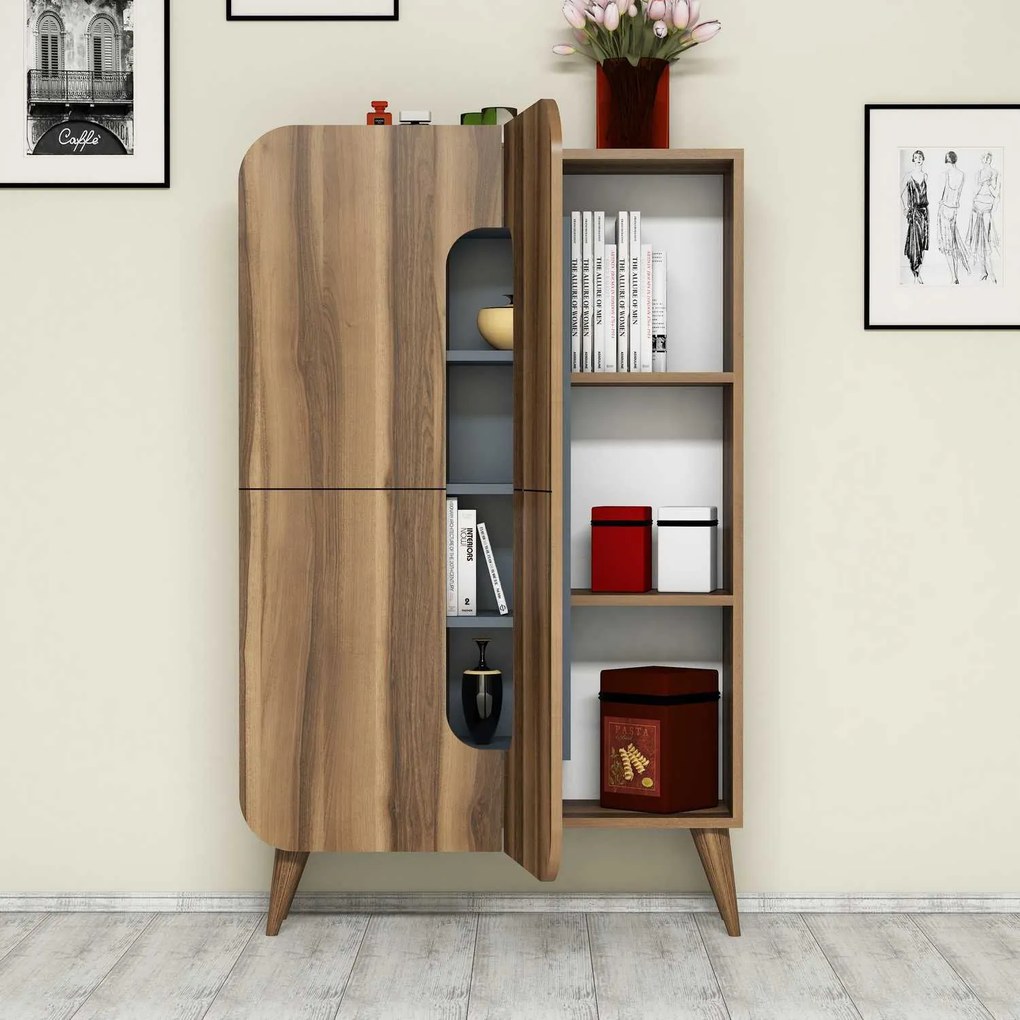 Cabinet Mine - Walnut, Blue