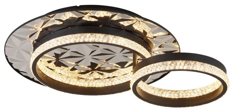 Plafoniera LED metal negru, otel cromat DELLA II