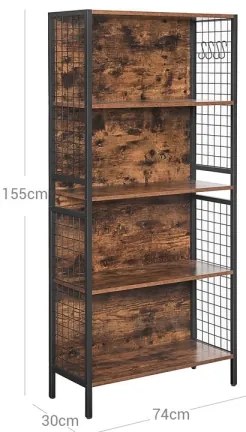 Bibliotecă NAVARO maro/negru