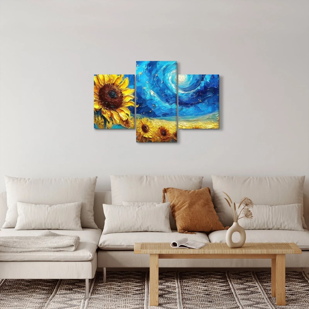 Tablou - Pictura floarea-soarelui (90x60 cm)