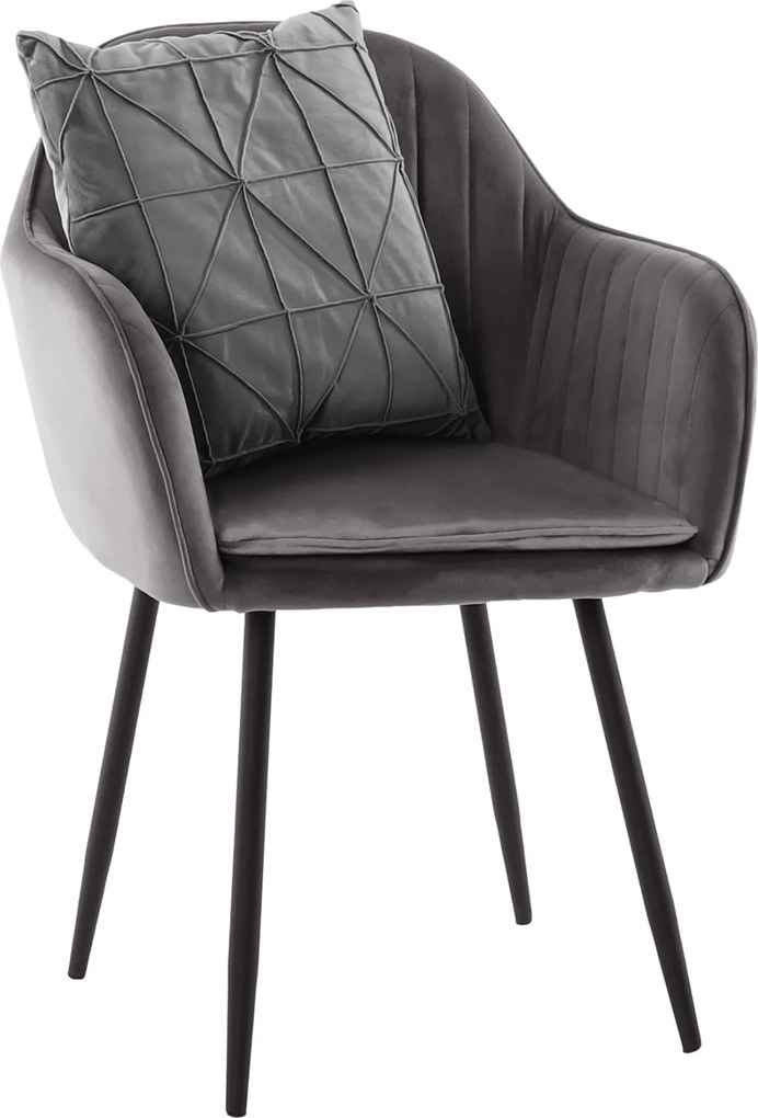 Fotoliu de design, ţesătură catifea gri, ZIRKON