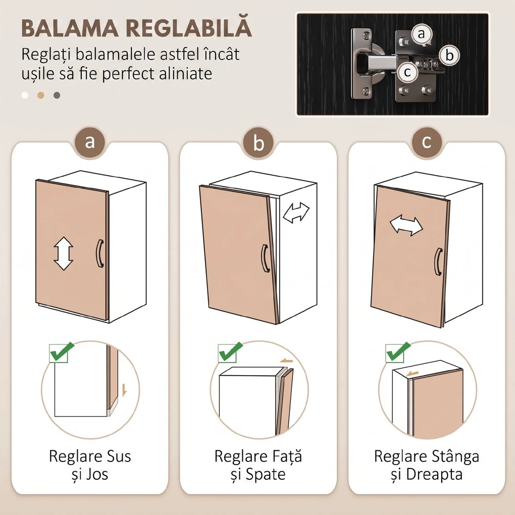 HOMCOM Dulap Bucătărie Înalt cu 4 Uși, Sertar Mare, Polițe Reglabile, 70,8 x 34 x 180 Cm, Negru | Aosom Romania