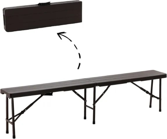 Bancă de catering pliabilă 180 cm - maro