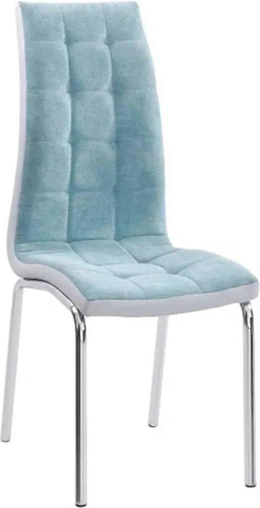 Scaun bucatarie GERDA NEW, mentol/gri/crom, textil/piele ecologica/met
