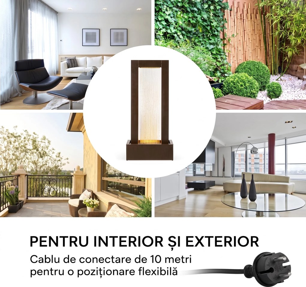 Blumfeldt Skyriver fântână de grădină și interior cu LED, cablu 10 m