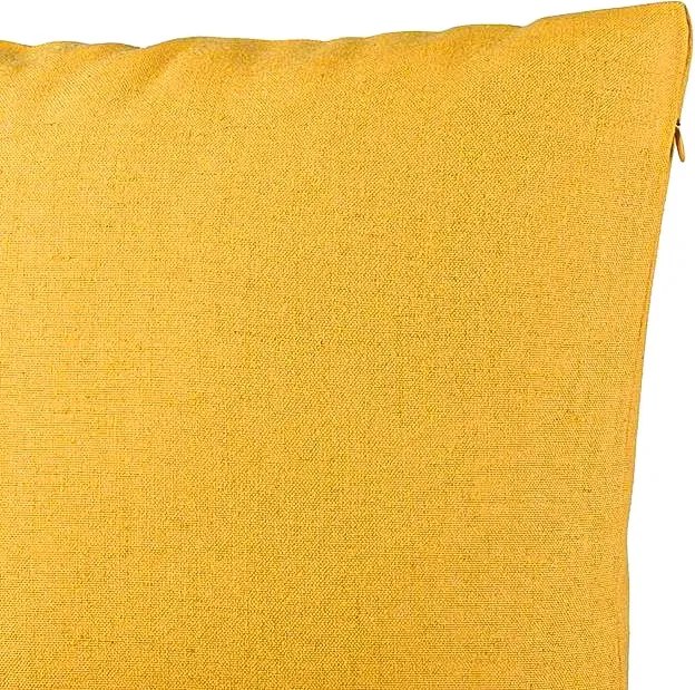 Perna Decorativa, Model Florale, 40x40 cm, Galben, Husa Detasabila, Perna Inclusa, BEKZ®