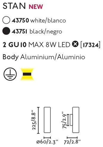 Aplica perete ambientala design modern STAN 2L neagra