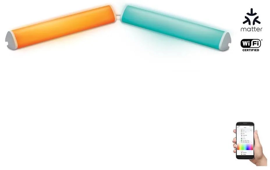 WiZ - Set 2x lampă LED RGBW dimabilă BAR LED/5,5W/230V Wi-Fi