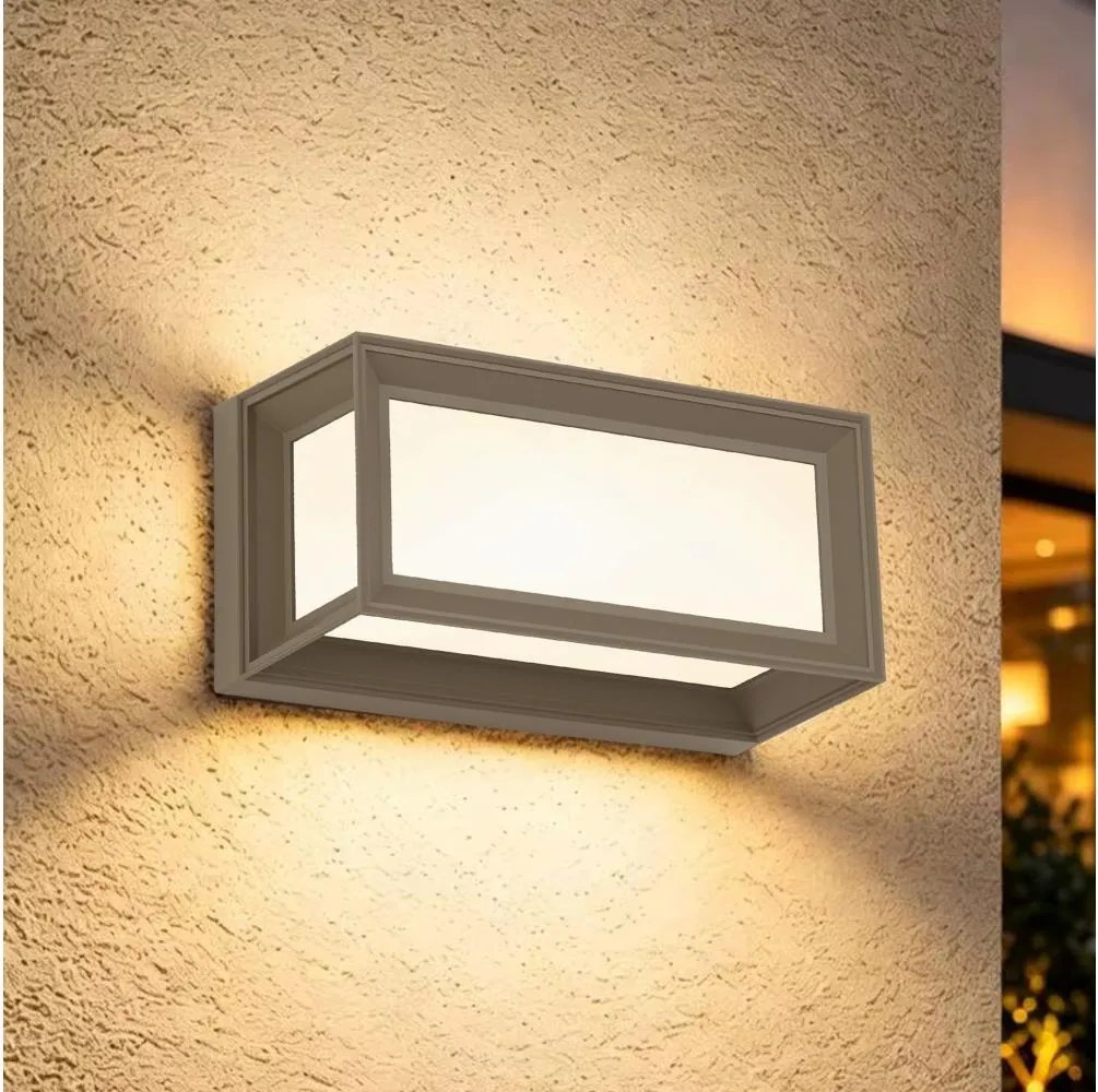 Brilagi - Aplica LED de exterior cu senzor PARKER, 12W, 230V, gri, IP44