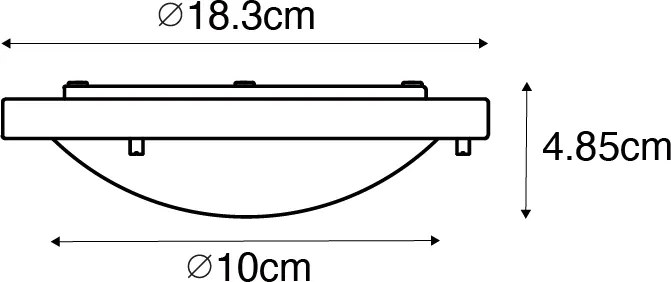 Plafoniera moderna alba 18 cm IP44 - Yuma