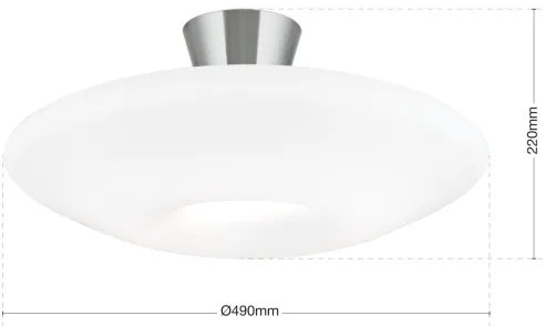 Plafonieră Orion DL 7-566/2 BLANC 2xE27/60W/230V d. 49 cm crom mat