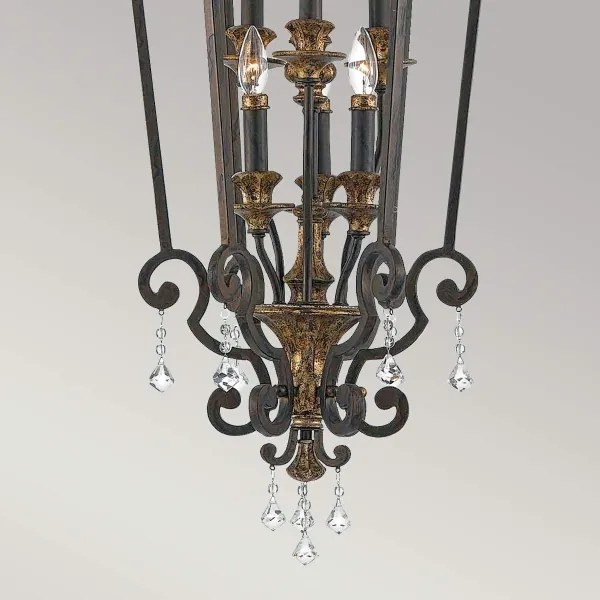 Quoizel QZ-MARQUETTE6-B - Candelabru cu lanț MARQUETTE 6xE14/60W/230V, bronz