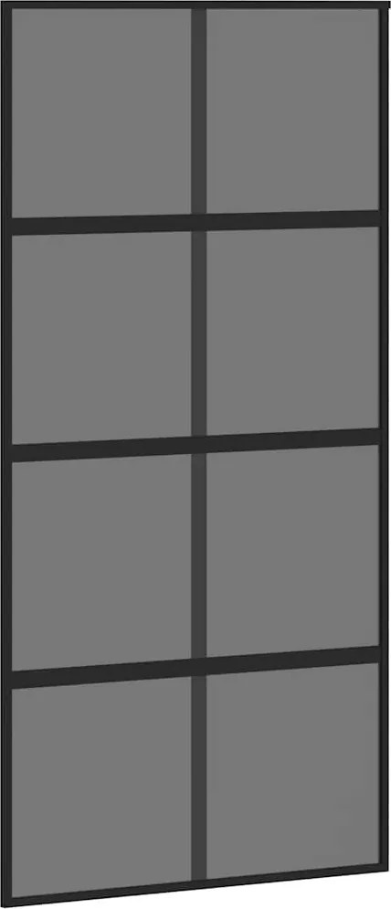 vidaXL Ușă glisantă, negru, 102,5x205 cm, sticlă securizată/aluminiu