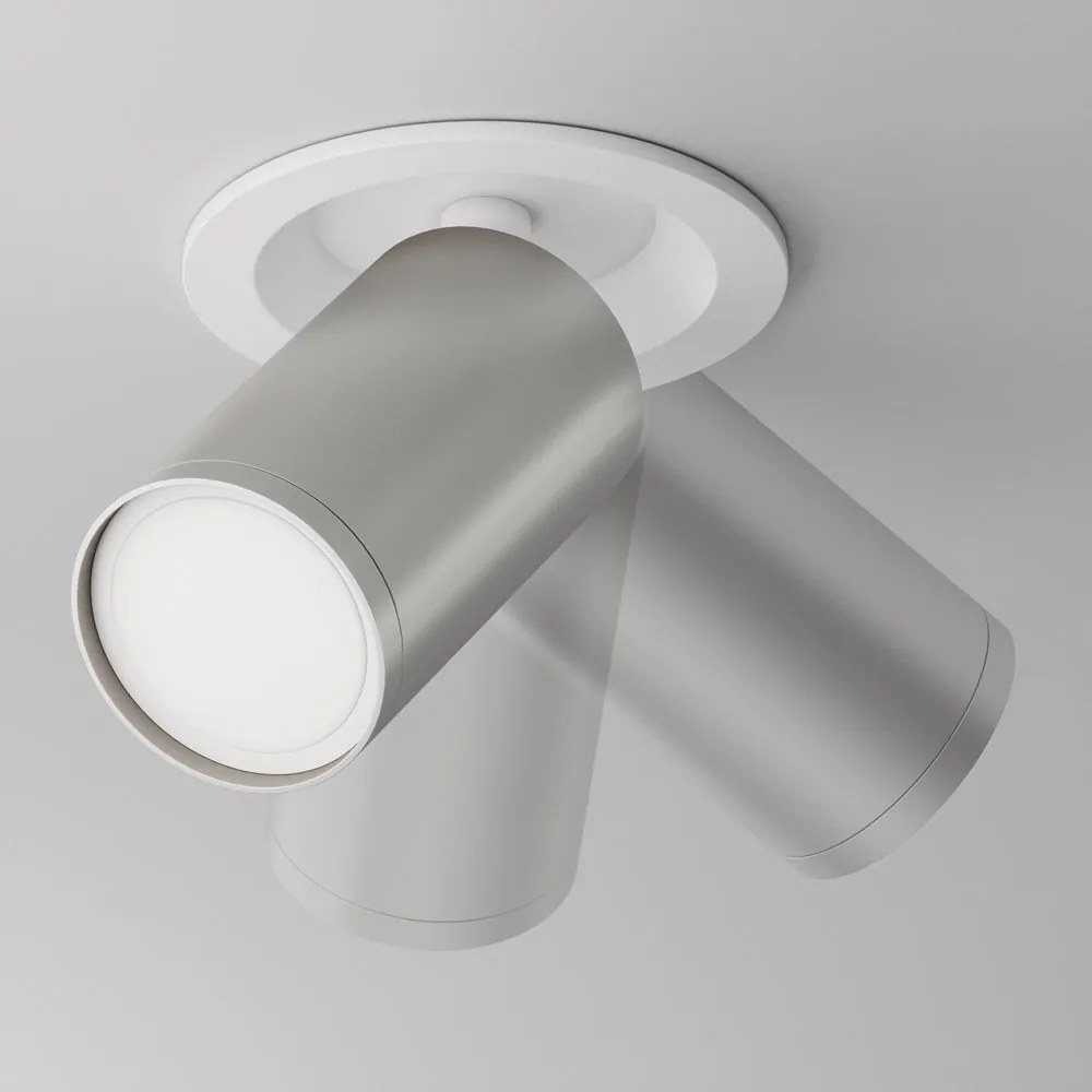 Spot incastrabil design tehnic Focus S alb, argintiu
