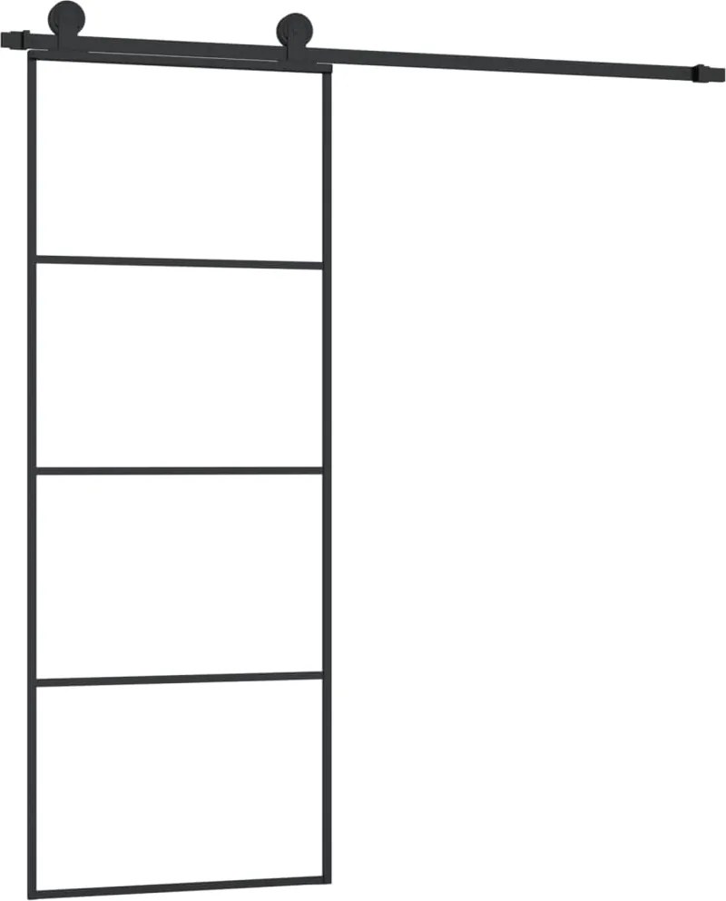 vidaXL Ușă glisantă cu set feronerie, 76x205 cm, sticlă ESG/aluminiu