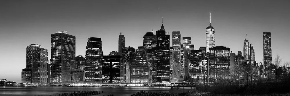 Tablou centrul New Yorkului alb-negru