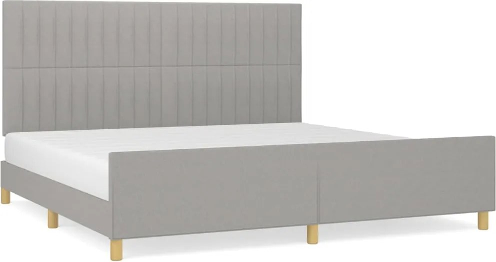 vidaXL Cadru de pat fără saltea, gri deschis, 200x200 cm, textil