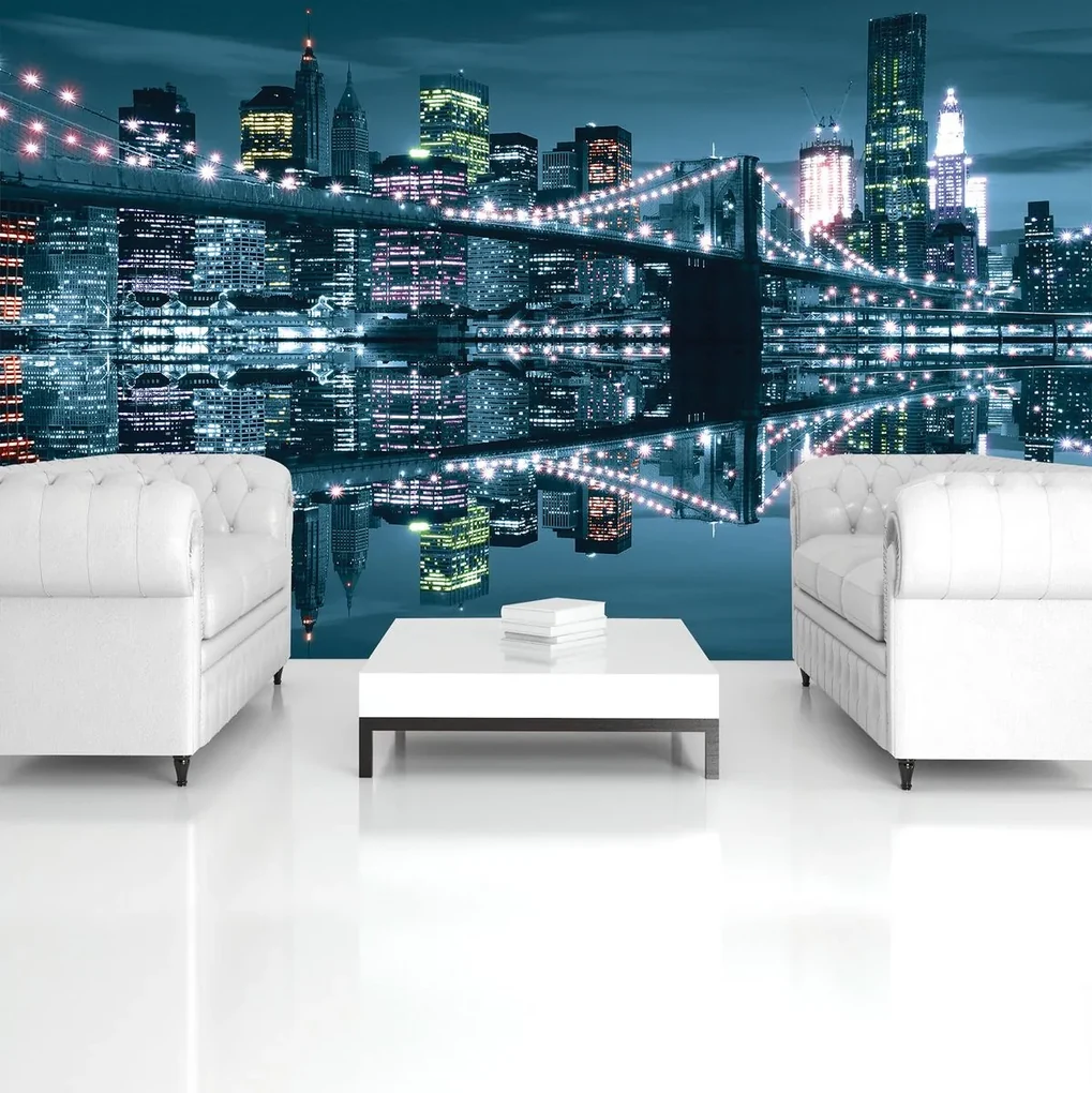 Fototapet - New York Bridge noaptea (152,5x104 cm), în 8 de alte dimensiuni noi