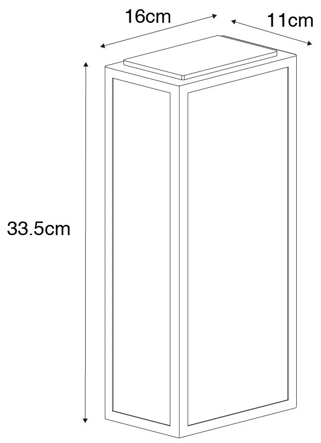 Lampă de perete exterioară industrială neagră cu auriu IP44 - Rotterdam