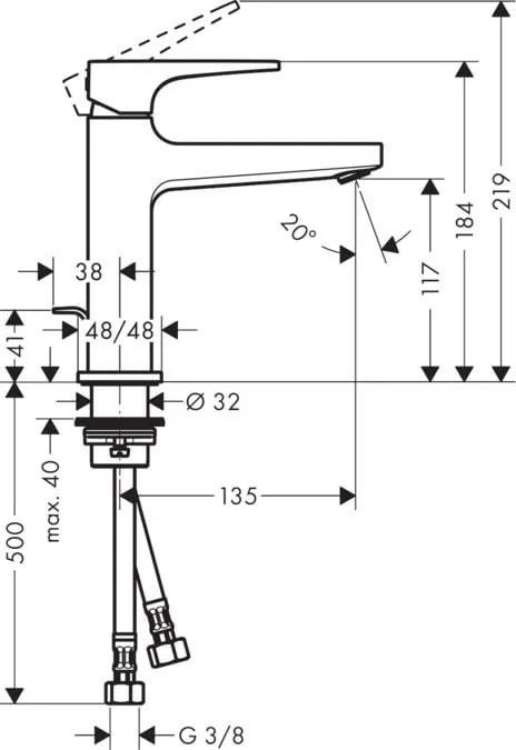 Baterie lavoar Hansgrohe Metropol 110, ventil pop-up - 32506000