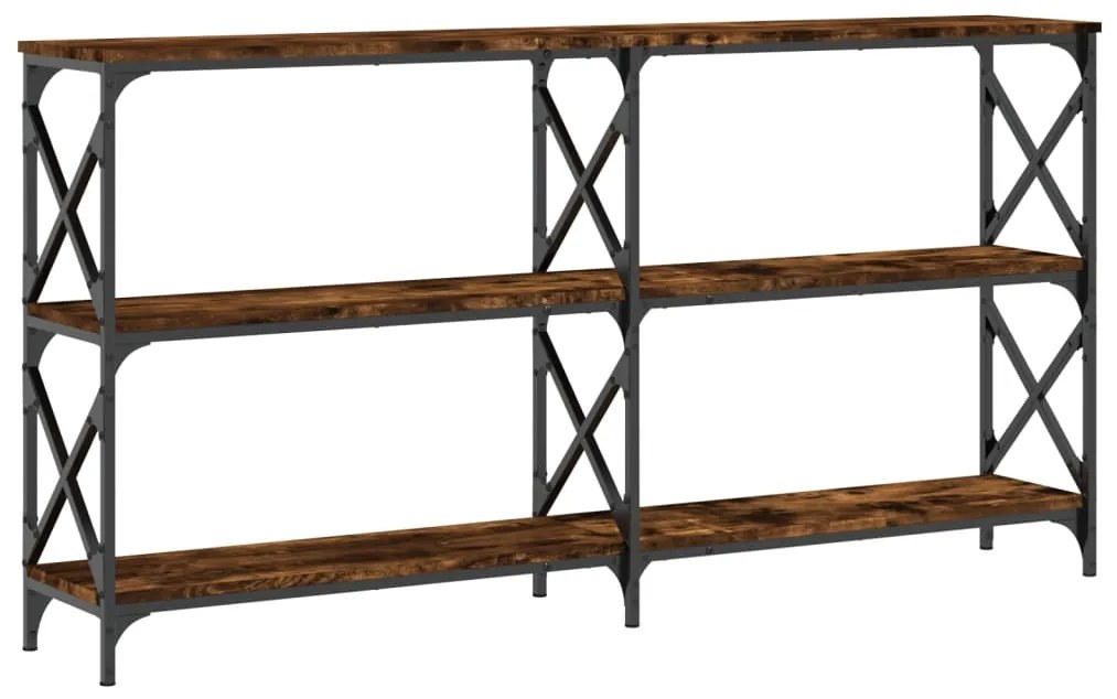 vidaXL Măsuță consolă, stejar fumuriu, 156x28x80,5 cm, lemn prelucrat