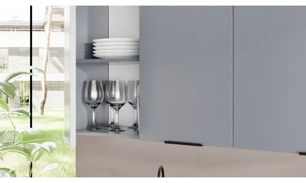 Set bucătărie PEARL, 240 cm, gri