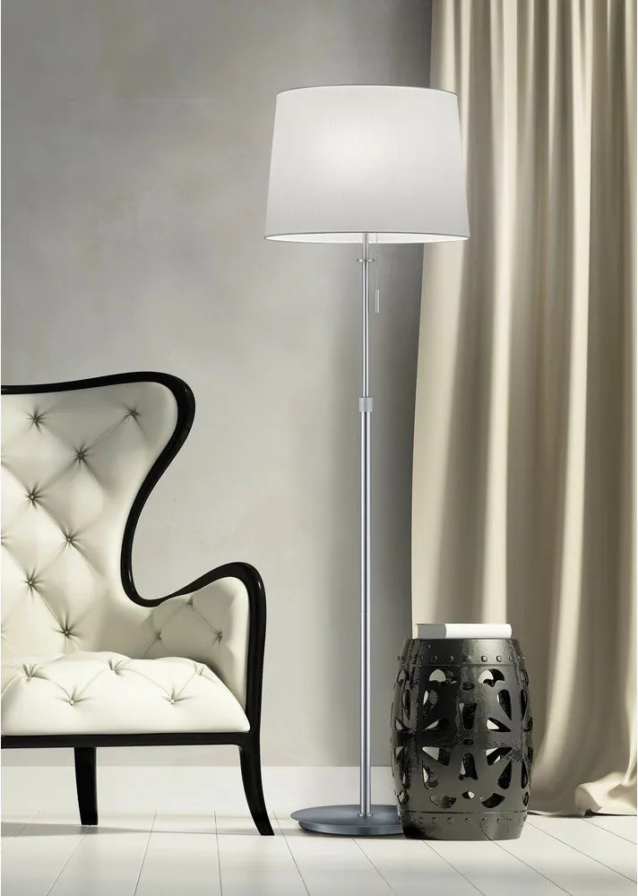 Lampadar argintiu cu abajur textil (înălțime 180 cm) Lyon – Trio