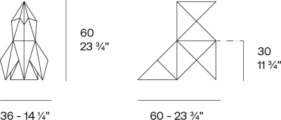 Decoratiune/ Statueta exterior sau interior ORIGAMI Kotori, mat