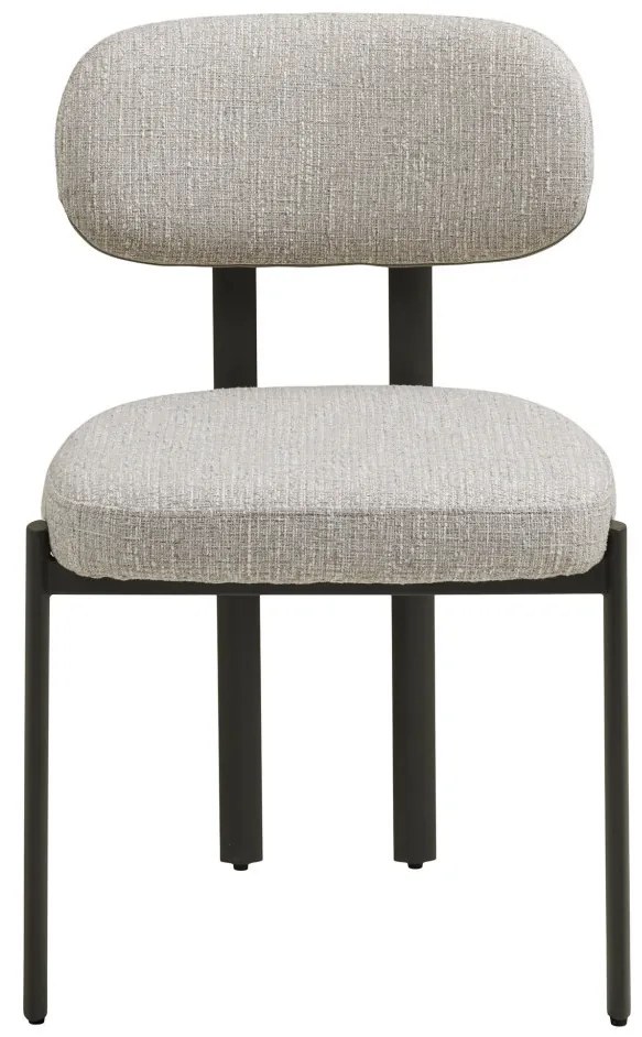 Scaun de dining Royan, gri deschis, picioare gri