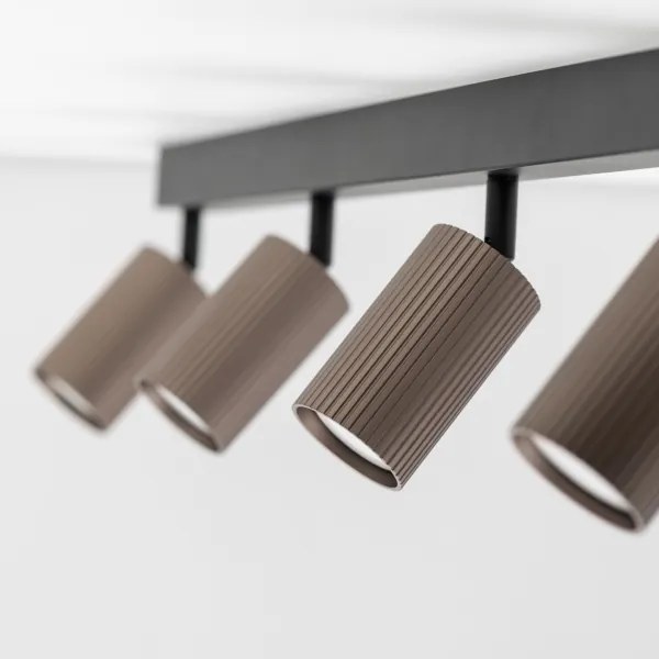 Spot TUNE, 4x GU10/10W/230V, negru/maro