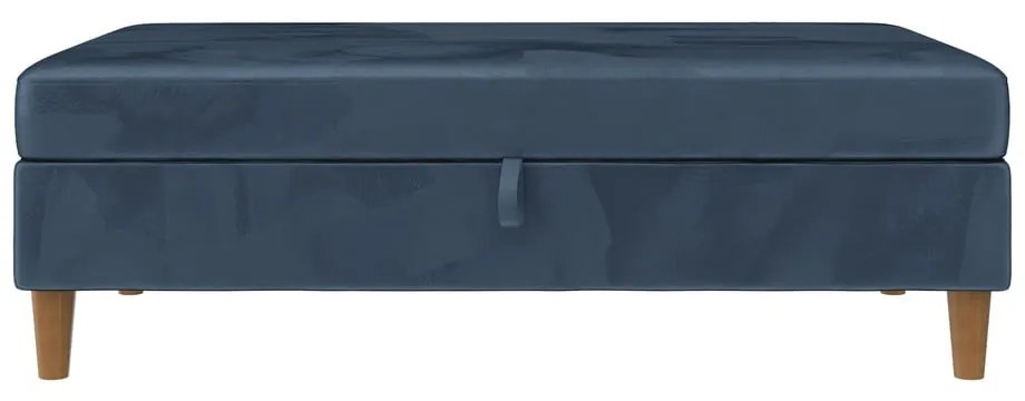 Taburet albastru cu tapițerie din catifea Lilly – Støraa