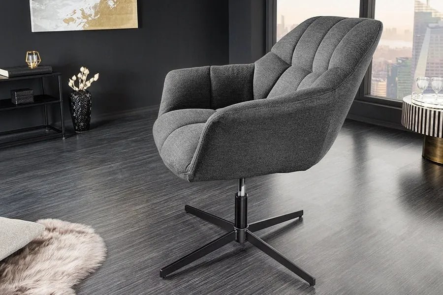 Fotoliu pivotant cu inaltime reglabila PAPILLON tesatura antracit