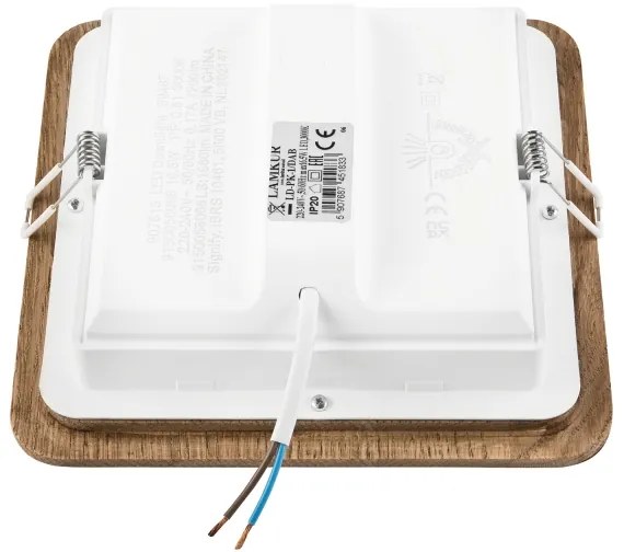 Corp de iluminat LED încastrat WOODY SPOT LED/17W/230V 3000K nuc 18,5x18,5 cm