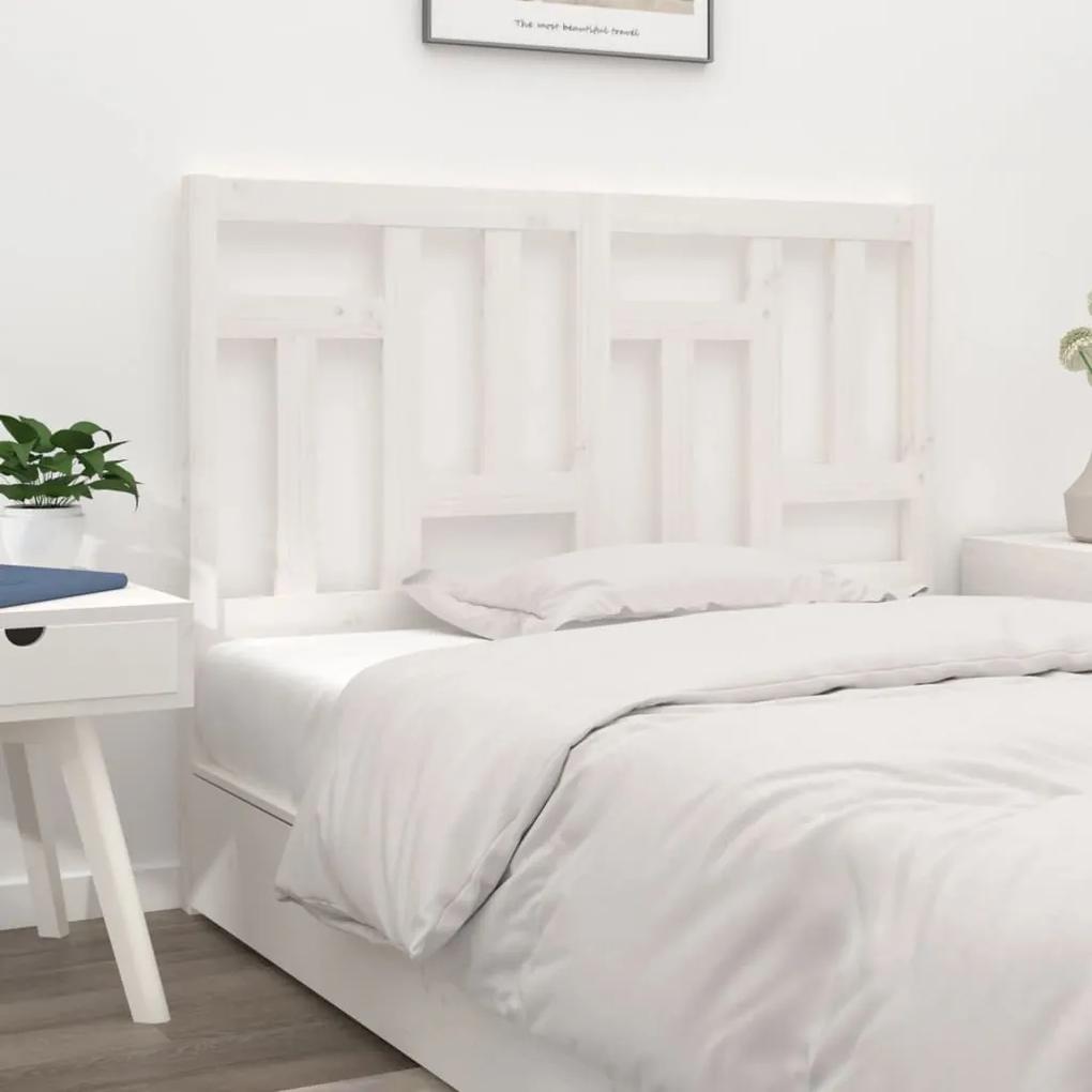 818961 vidaXL Tăblie de pat, alb, 125,5x4x100 cm, lemn masiv de pin