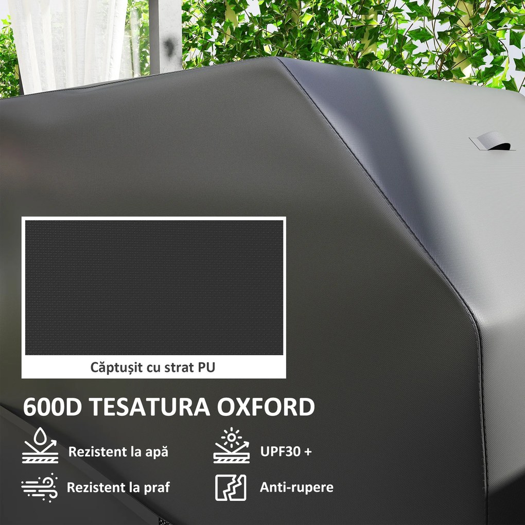 Outsunny Husă BBQ Oxford 600D, Impermeabilă Antivânt Negru | Aosom Romania