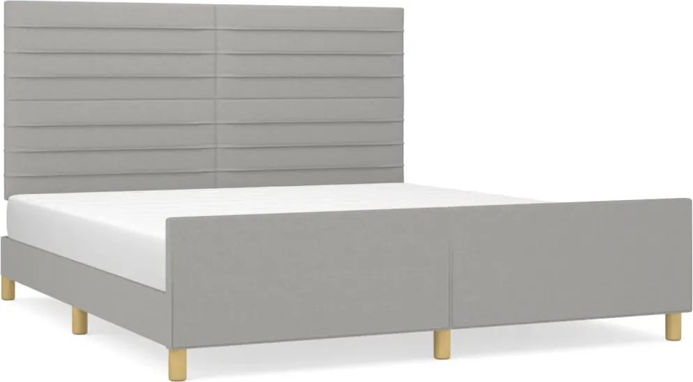 vidaXL Cadru de pat fără saltea, gri deschis, 160x200 cm, textil