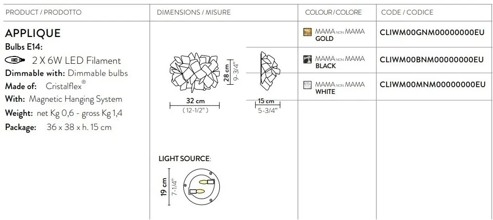Aplica design unicat realizata manual Clizia Mama Non Mama Black