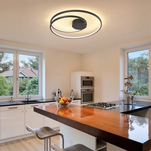 Brilagi- Plafonieră LED dimabilă TWISTER LED/75W/230V Ø 70 cm neagră +telecomandă